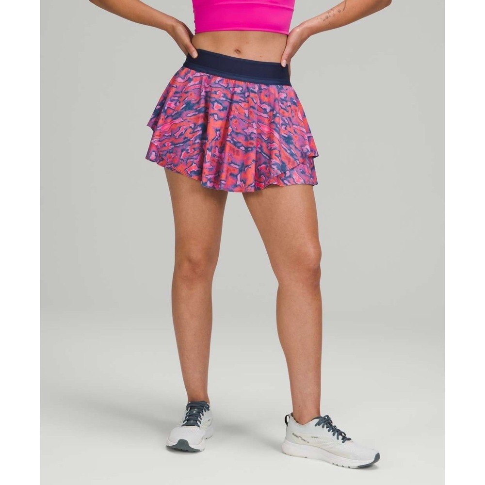 Lululemon Court Rival High Rise Skirt Size 10 Chroma Clash Multi / Mineral Blue - Picture 1 of 9